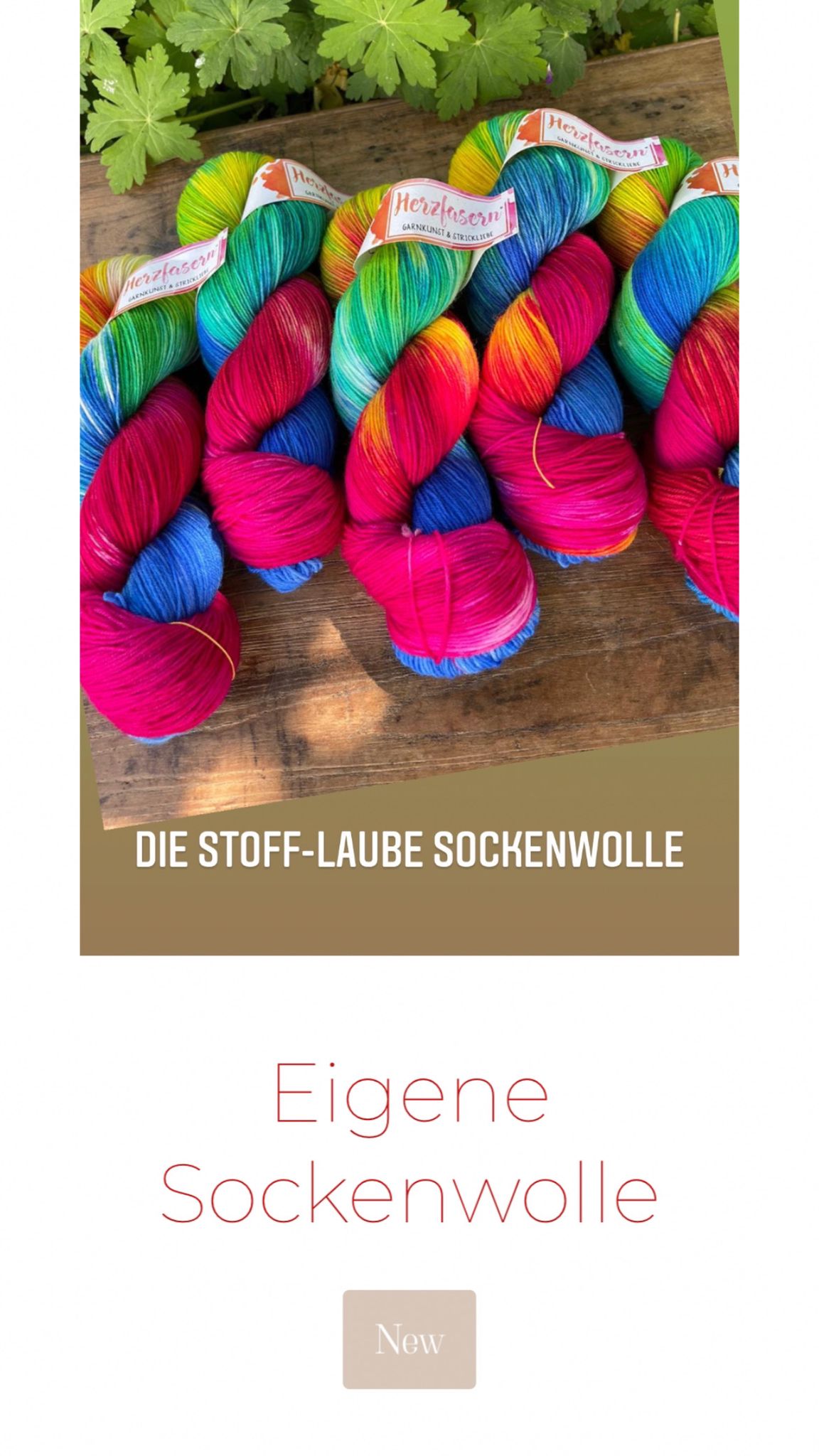 "Die Stoff - Laube" - Sockenwolle (4-fach) N 20